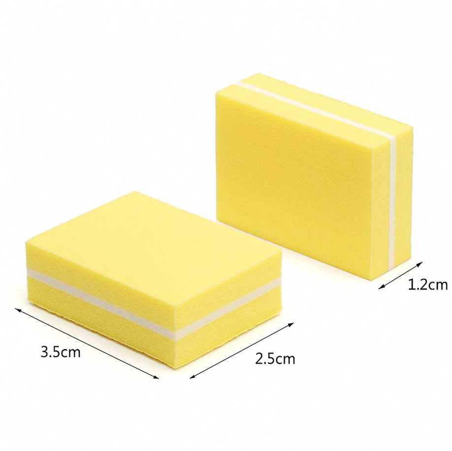 Poliravimo blokelis Mini nagų kempinėlės 50 vnt, Geltoni 3.5x2.50x1 cm