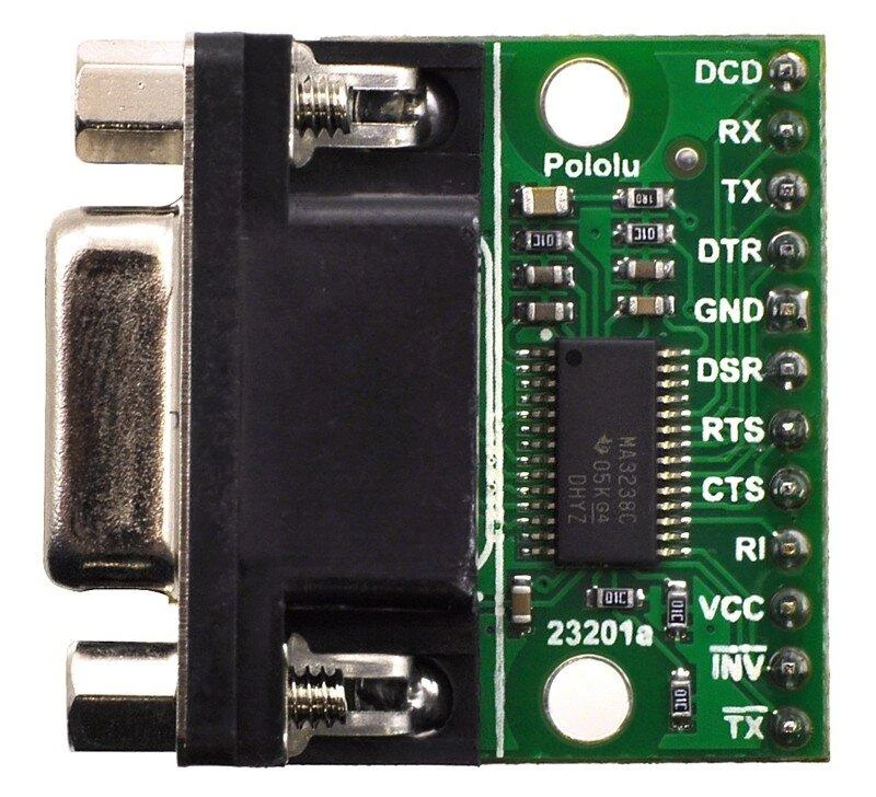 Pololu RS-232 UART keitiklio modulis su kontaktų išdėstymu