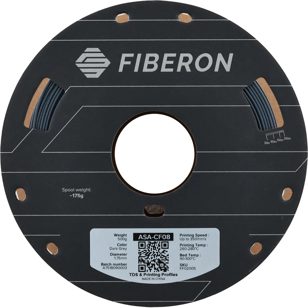 Polymaker Fiberon ASA-CF08 plastikas - Dark Pilkas