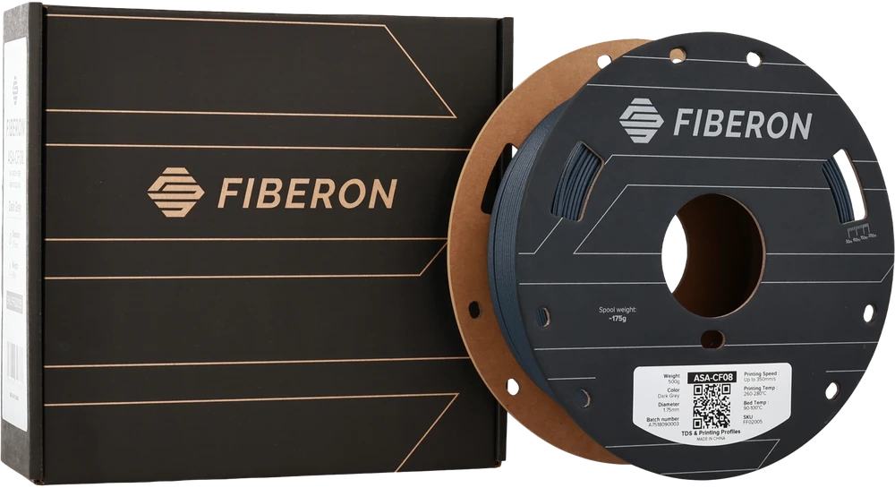 Polymaker Fiberon ASA-CF08 plastikas - Dark Pilkas