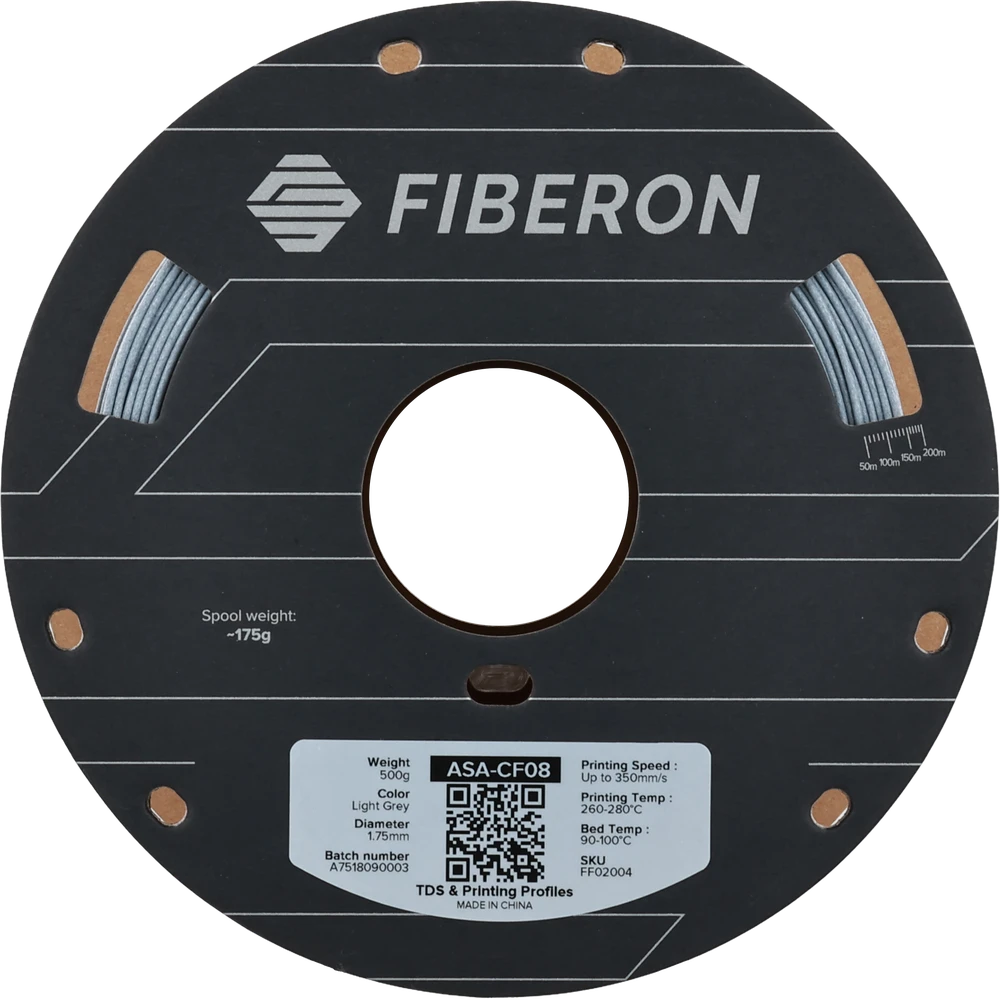 Polymaker Fiberon ASA-CF08 plastikas - Light Pilkas