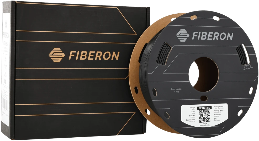 Polymaker Fiberon PETG-ESD plastikas 1kg 1.75mm - Juodas
