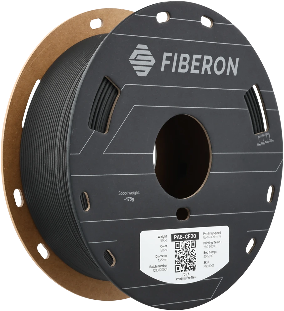 Polymaker Fiberon PA6-CF20 juoda ritė