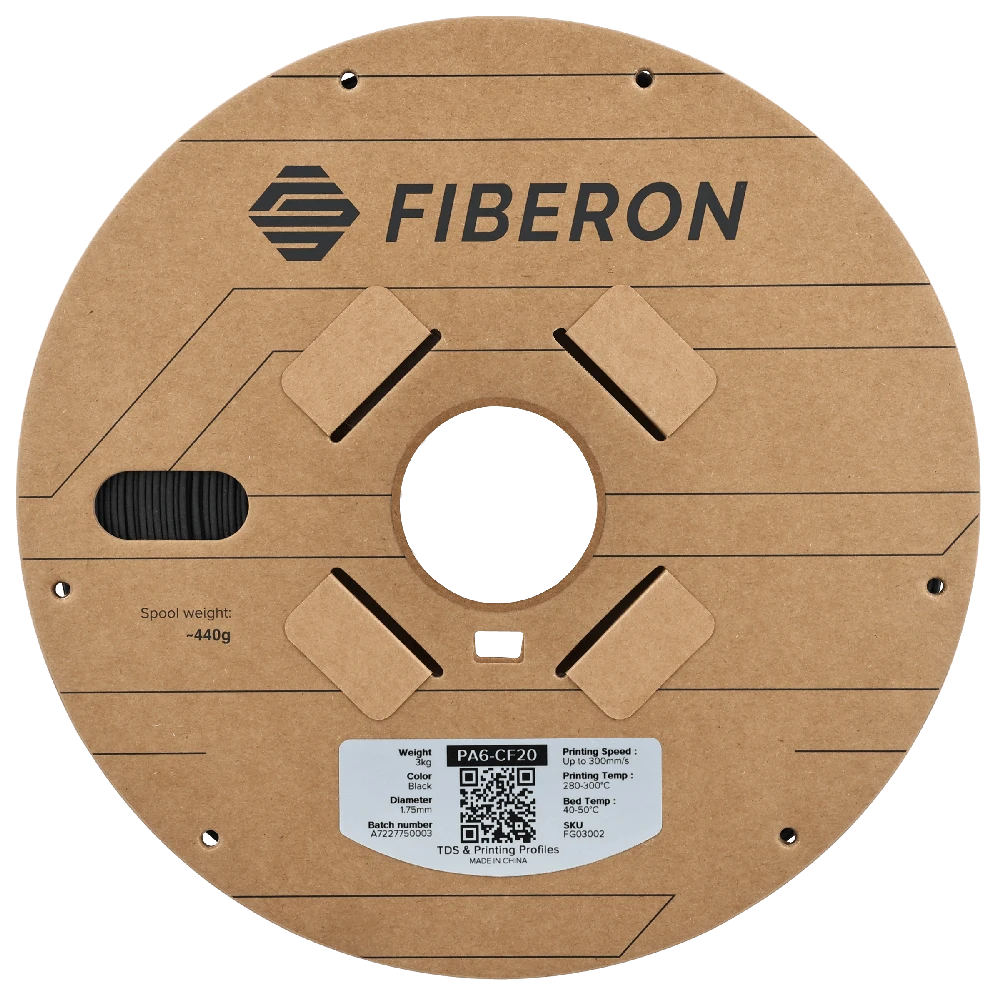 Polmask Polymaker 3D plastikas Fiberon PA6-CF20 1.75mm 0.5kg - Juodas