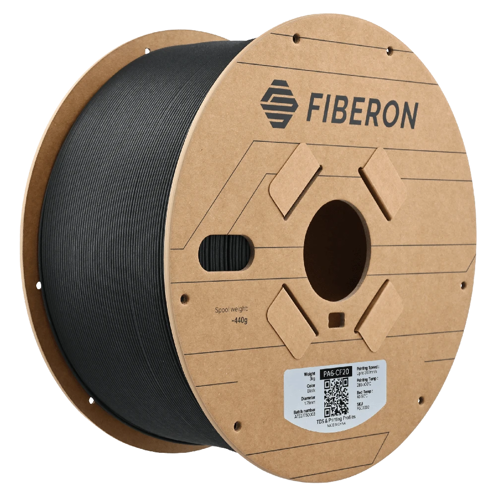Polmask Polymaker 3D plastikas Fiberon PA6-CF20 1.75mm 0.5kg - Juodas