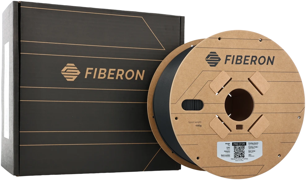 Polmask Polymaker 3D plastikas Fiberon PA6-CF20 1.75mm 0.5kg - Juodas