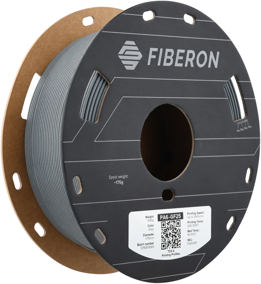 Polymaker Fiberon PA6-GF25 pilka gija 3D spausdinimui
