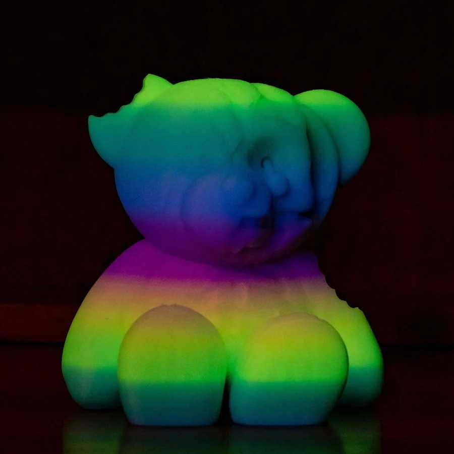 Polymaker Filamento Polimaker PolyLite Šviečiantis PLA 1.75mm 1kg - Rainbow