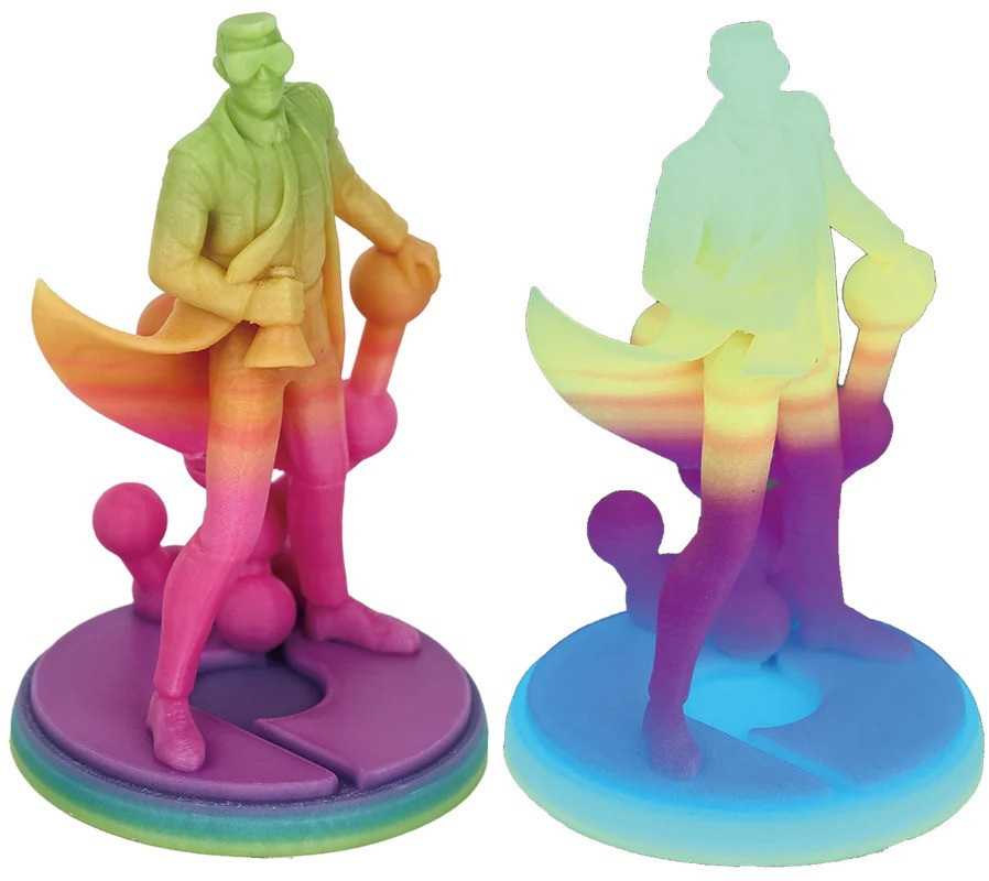 Polymaker Filamento Polimaker PolyLite Šviečiantis PLA 1.75mm 1kg - Rainbow