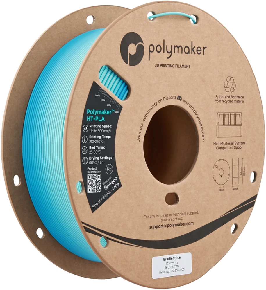 Polmask Polymaker HT-PLA Gradient 1.75mm 1kg - Gradient Ice