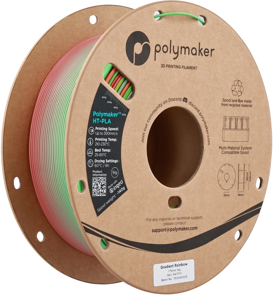 Polmask Polymaker HT-PLA Gradient 1.75mm 1kg - Gradient Rainbow