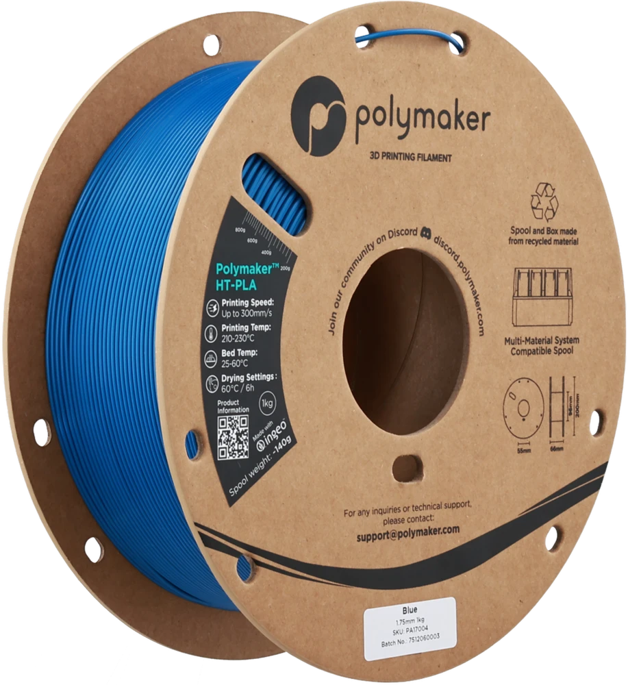 Polymaker HT-PLA mėlynas 3D siūlas 1kg ritėje