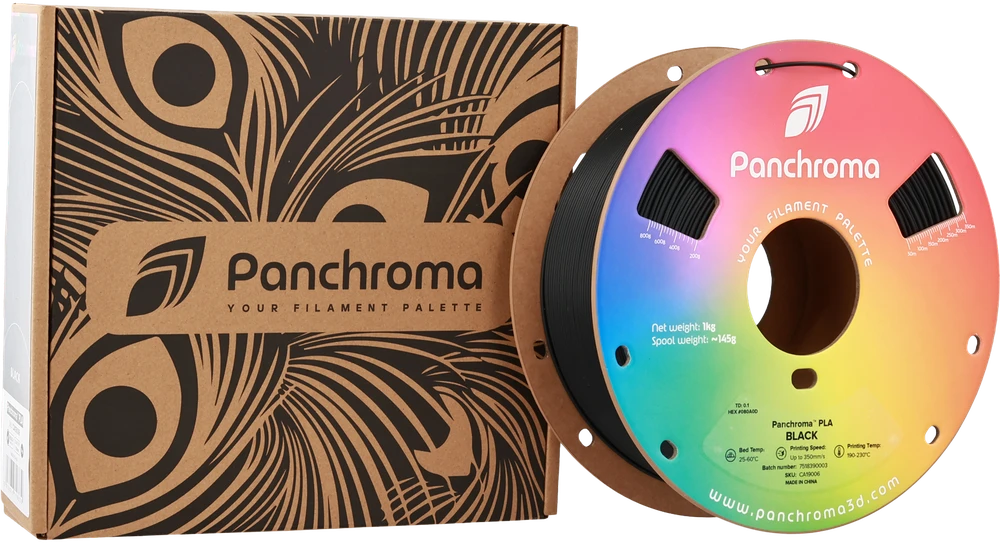 Polymaker Panchroma PLA juodas siūlas su pakuote