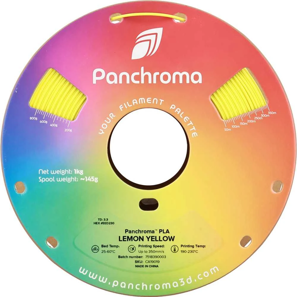 Polymaker Panchroma PLA Lemon Yellow ritė su kiekio indikacija