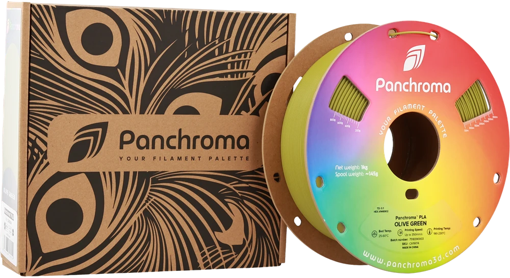 Polymaker Panchroma PLA alyvuogių žalumo ritė su pakuote