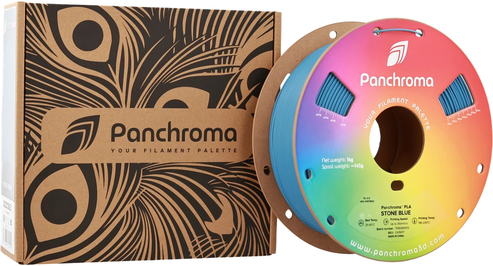 Polymaker Panchroma PLA mėlyna ritė su pakuote