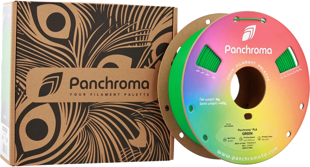 Polymaker Panchroma PLA žalia ritė su pakuote