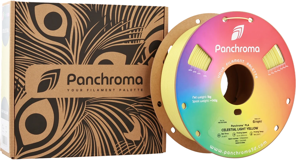 Panchroma PLA Celestial 3D gija, šviesiai geltona