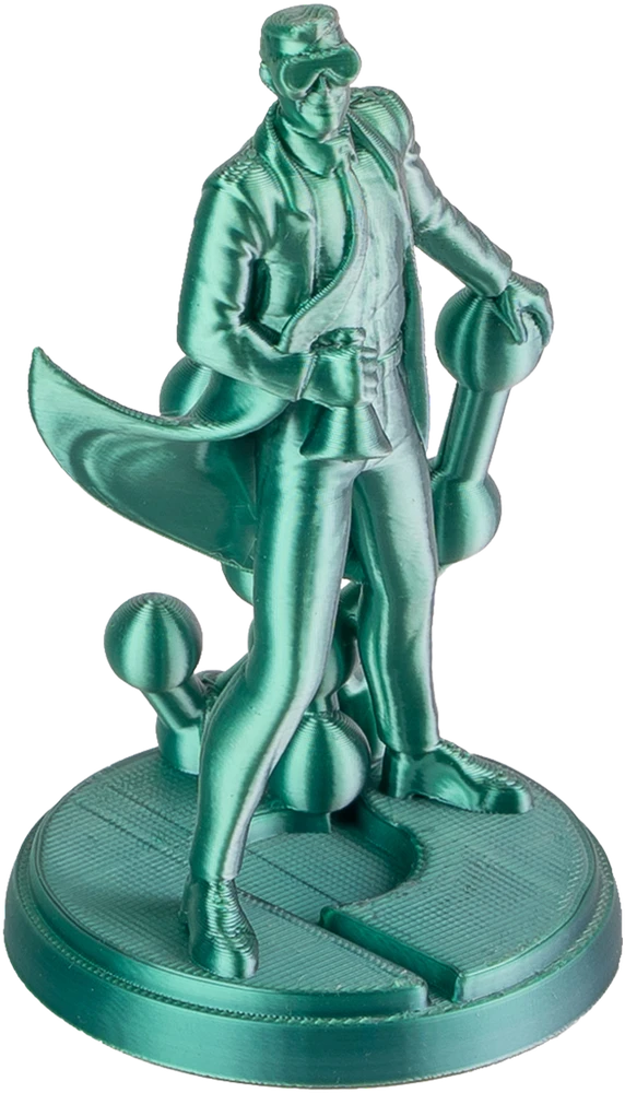 3D atspausdinta figūrėlė iš Jadeite žalia-Chrome plastiko