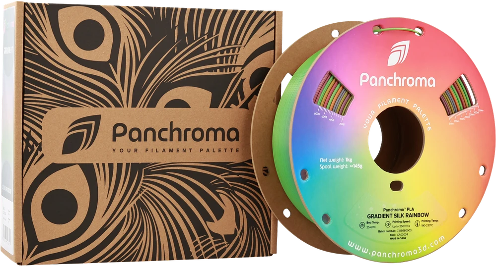 Polymaker Panchroma vaivorykštinė PLA gija su pakuote