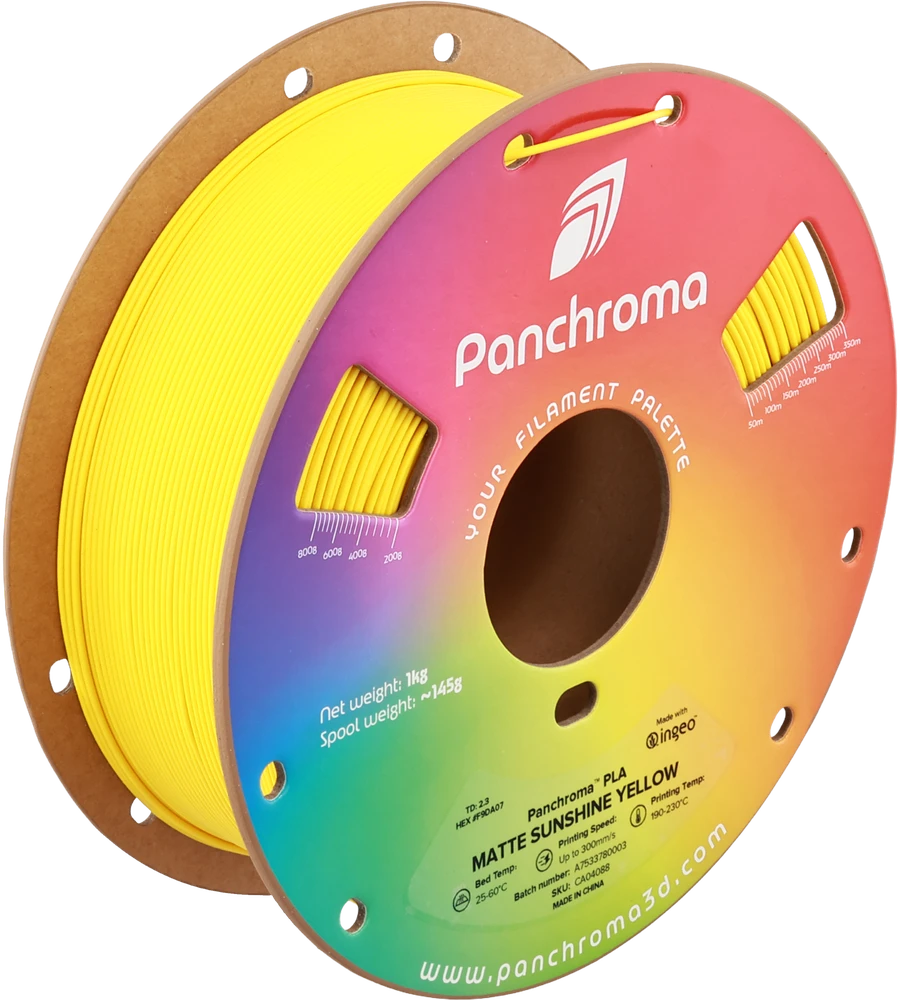 Polymaker Panchroma PLA Matte plastikas 1kg 1.75mm - Sunshine Geltona