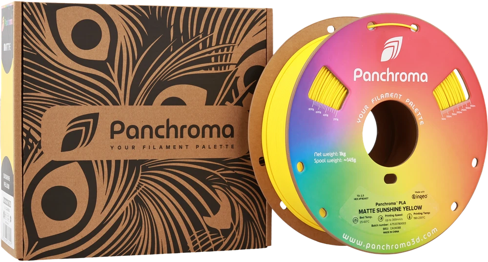 Polymaker Panchroma PLA Matte plastikas 1kg 1.75mm - Sunshine Geltona