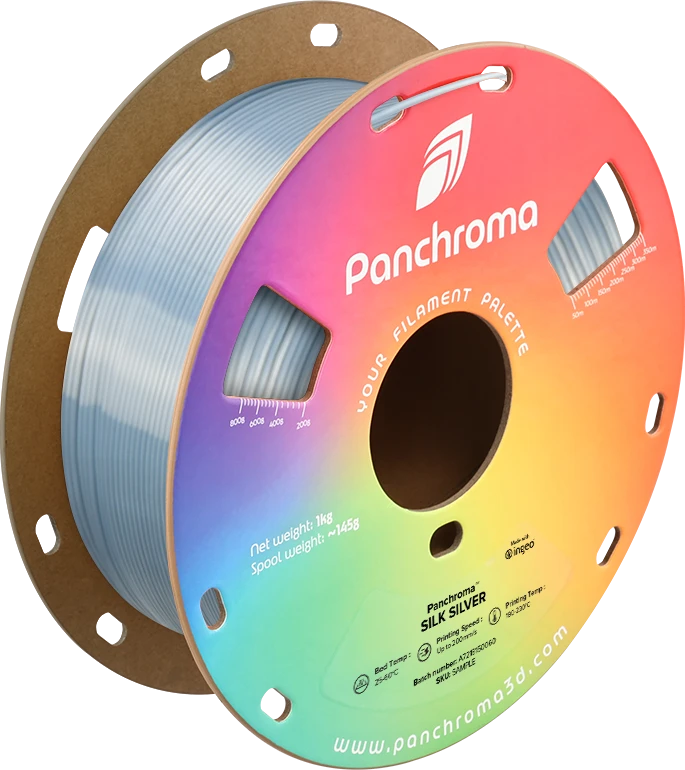 Polymaker Panchroma Silk sidabrinis siūlas 1kg ritė