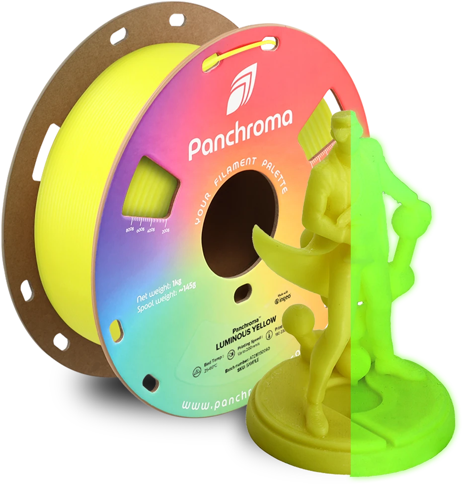 Polymaker Panchroma PLA Luminous 1.75mm 1kg - Luminous Geltona