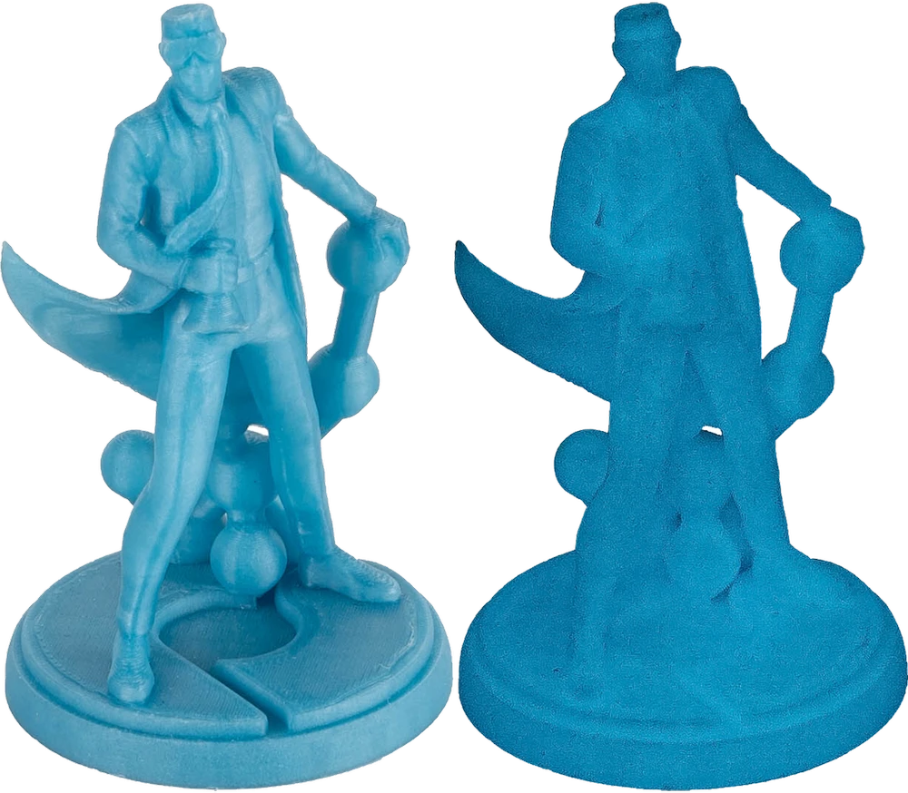 Polymaker PLA Luminous – 3D figūrėlių švytėjimo palyginimas
