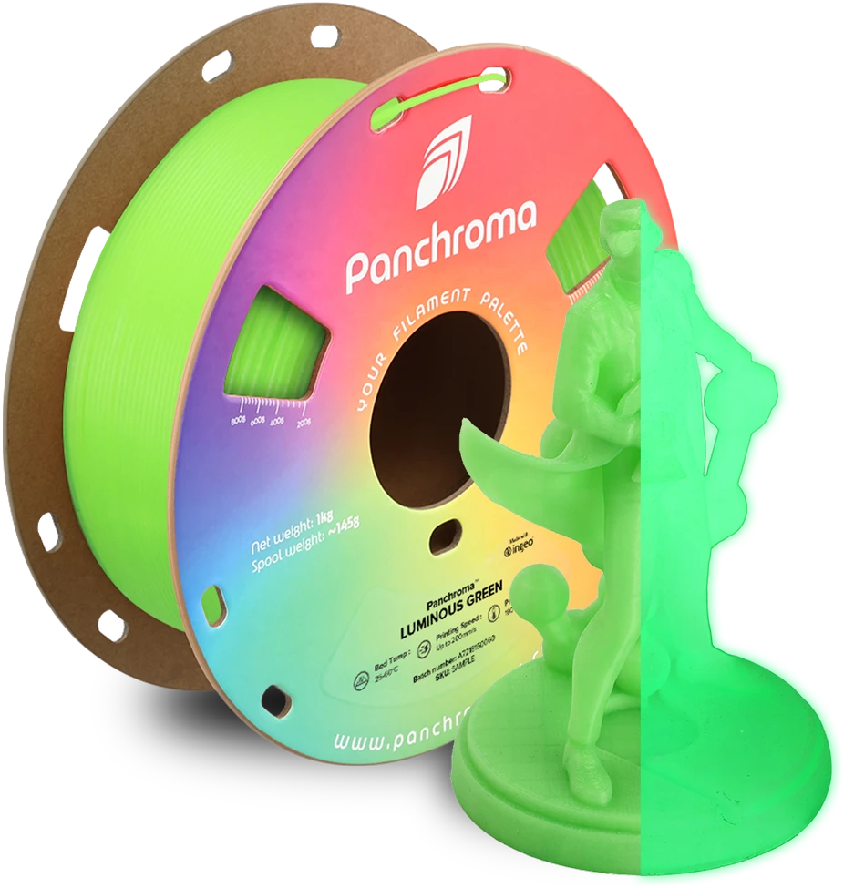 Polymaker Panchroma PLA Luminous 1.75mm 1kg - Luminous Žalias