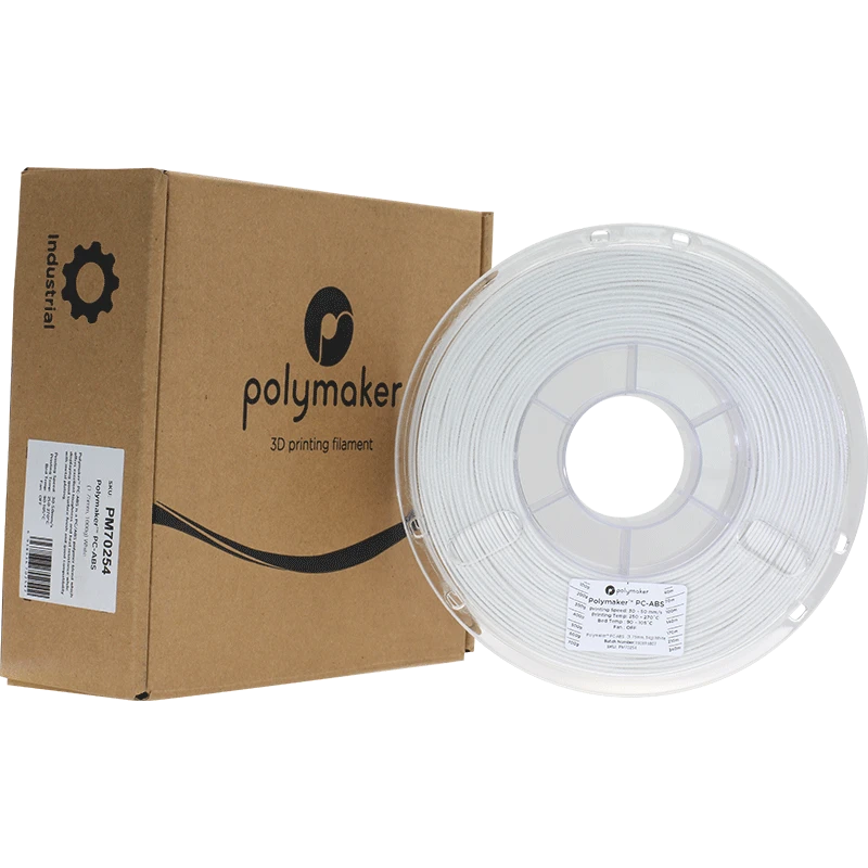 Polymaker PC-ABS baltas siūlas su pakuote
