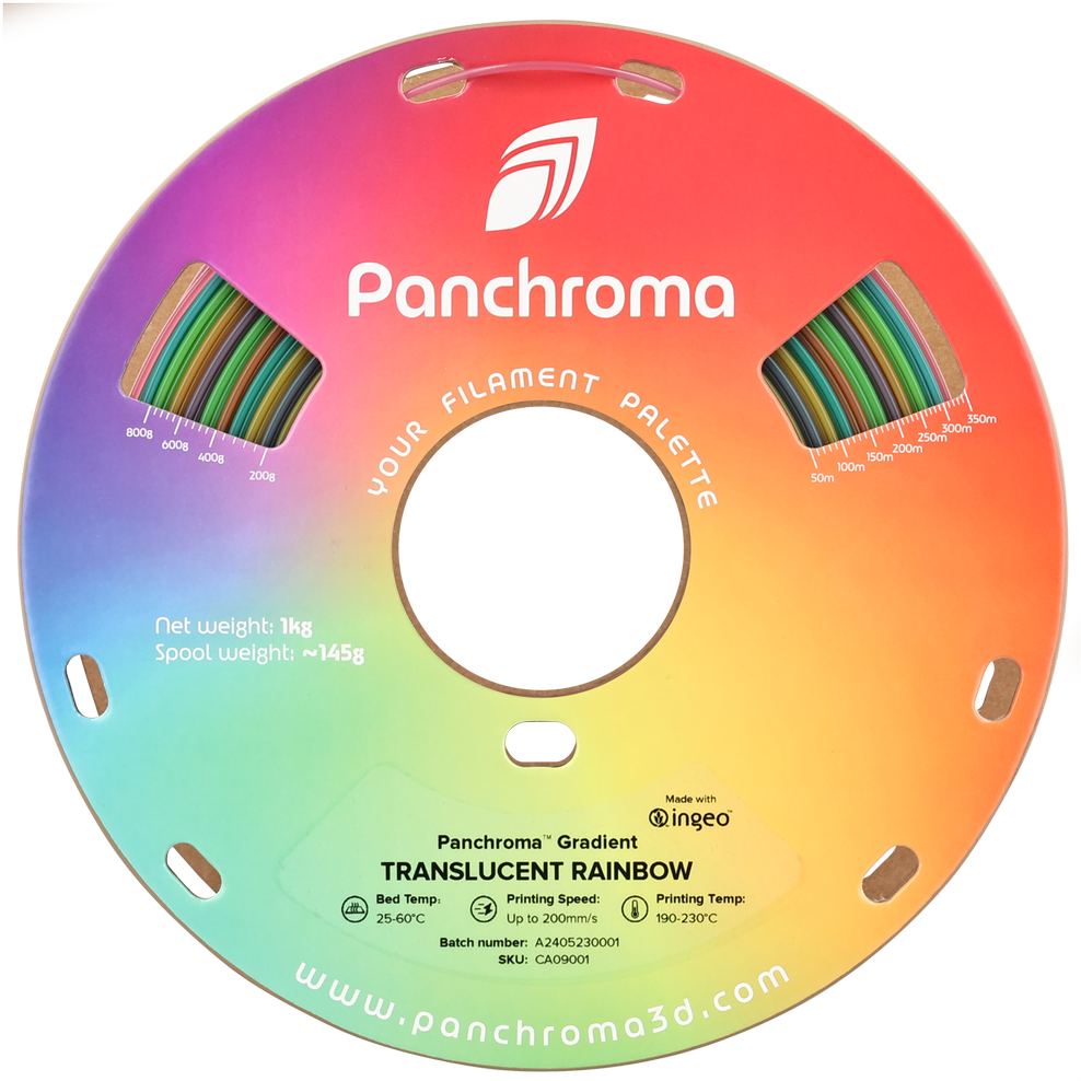 Polymaker Polimaker Panchroma PLA Gradient Rainbows 1.75mm 1kg - Translucent Rainbow