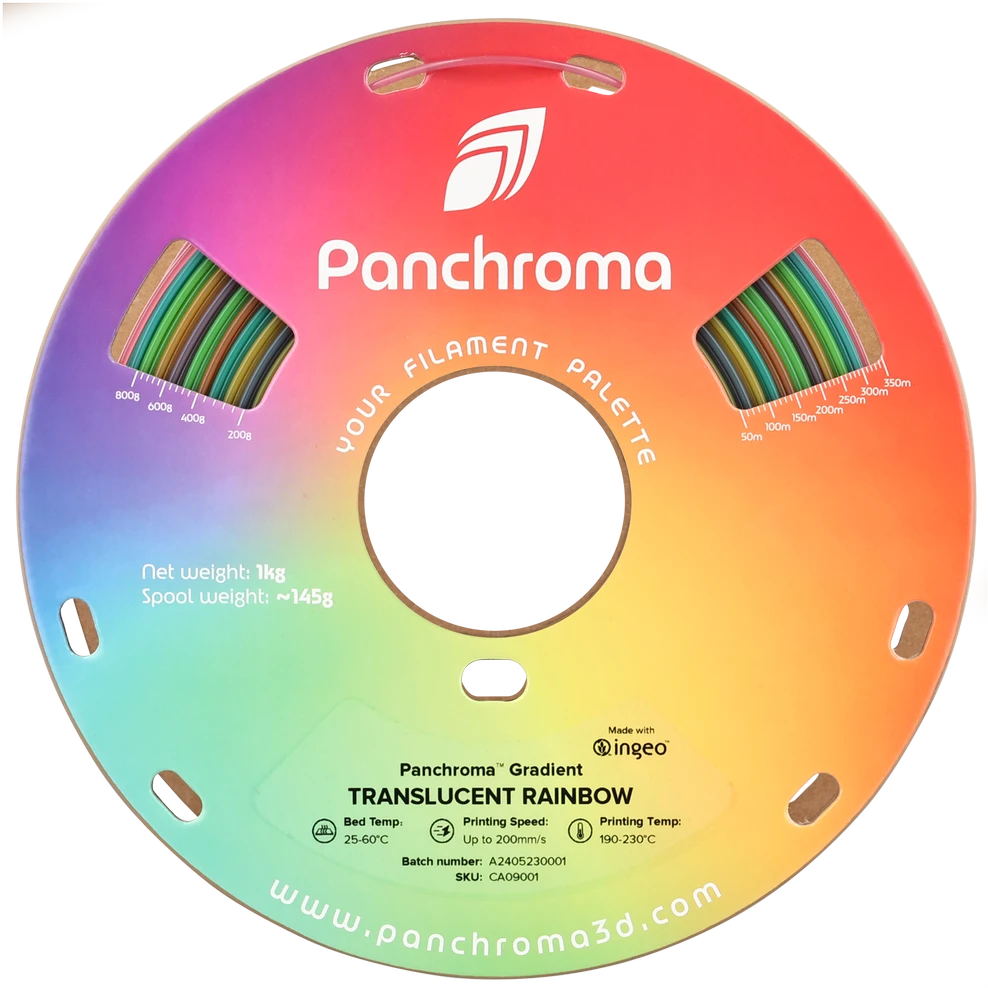 „Polymaker Panchroma PLA“ gradientiniai dažai „Rainbow“ 1,75 mm 1kg – „Luminous Rainbow“