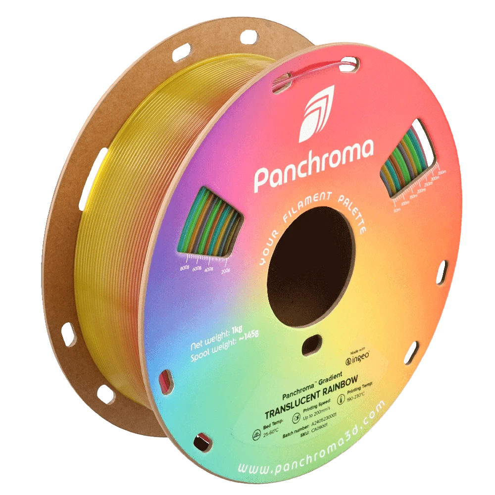 „Polymaker Panchroma PLA“ gradientiniai dažai „Rainbow“ 1,75 mm 1kg – „Luminous Rainbow“