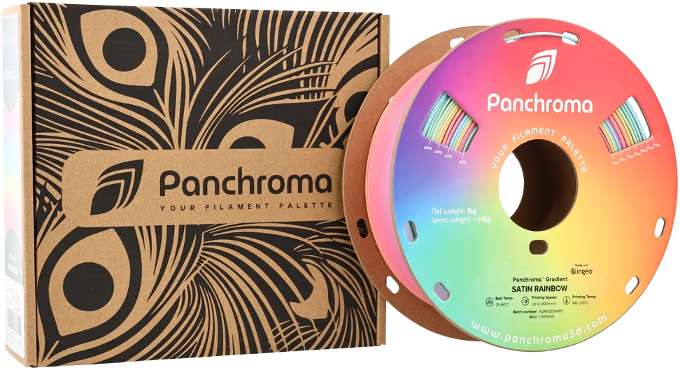 „Polymaker Panchroma PLA“ gradientiniai dažai „Rainbow“ 1,75 mm 1kg – pastelinės vaivorykštės spalvos