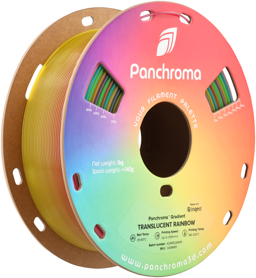 Polymaker Polimaker Panchroma PLA Gradient Rainbows 1.75mm 1kg - Translucent Rainbow