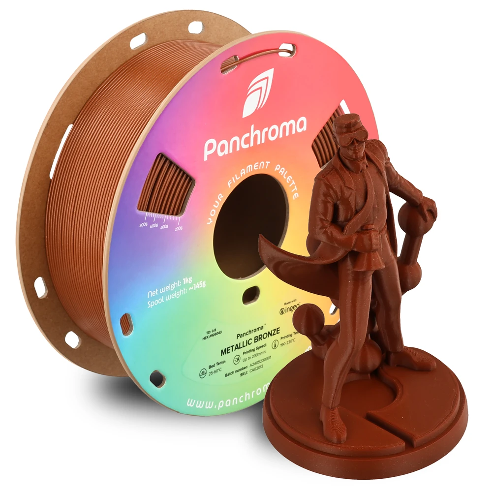 Polymaker Panchroma PLA Metallic 1.75mm 1kg - Metallic Sidabrinis