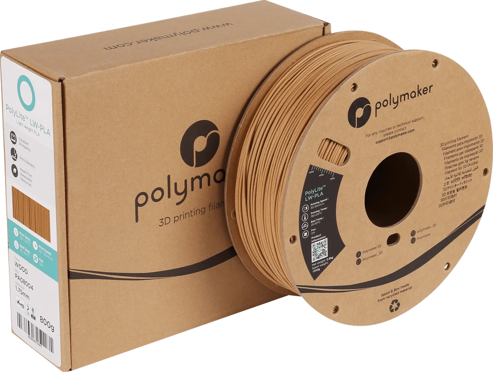 Polymaker PolyLite LW-PLA - 0.8kg - 1.75mm - Baltas