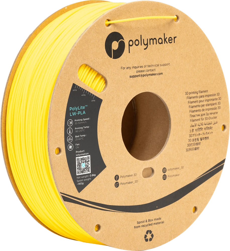 Polymaker PolyLite LW-PLA - 0.8kg - 1.75mm - Baltas