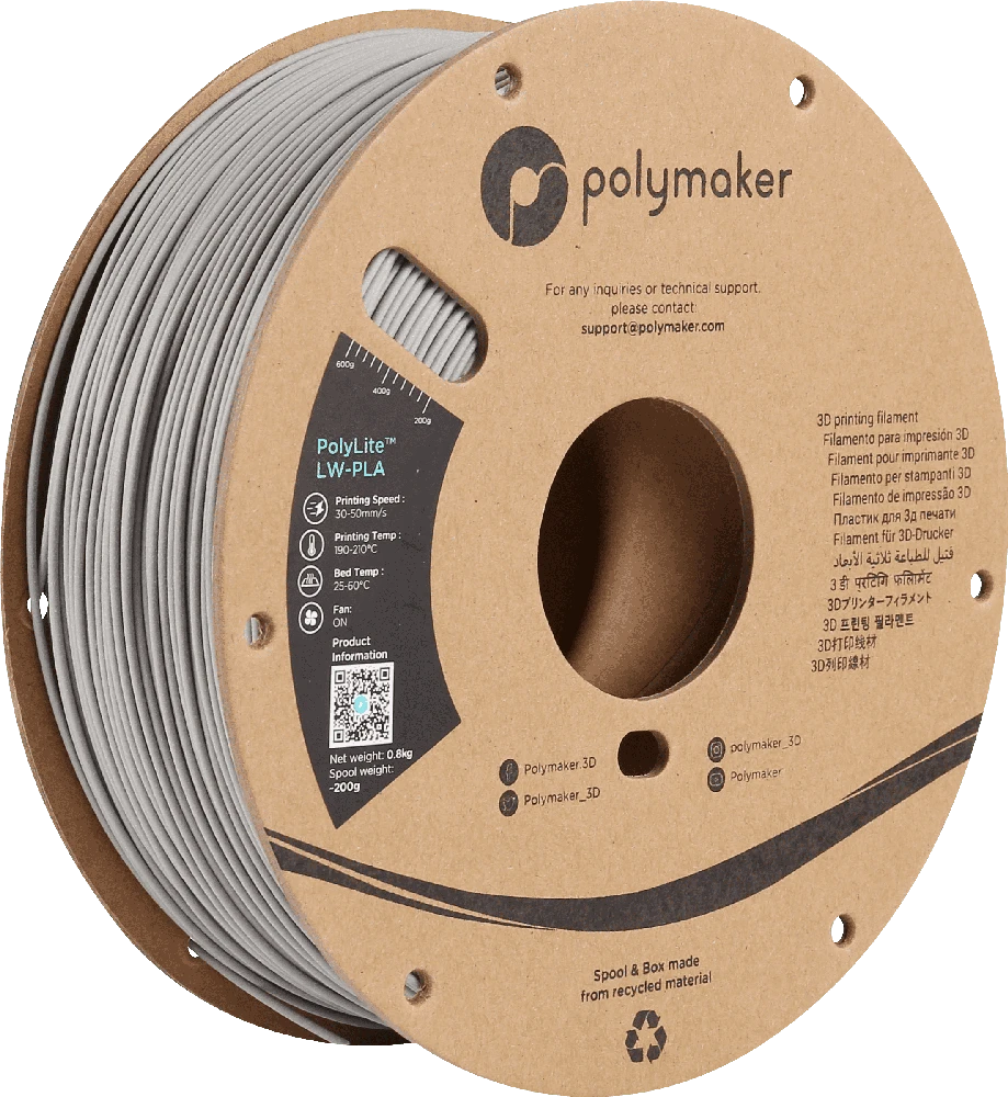 Polymaker PolyLite LW-PLA - 0.8kg - 1.75mm - Baltas