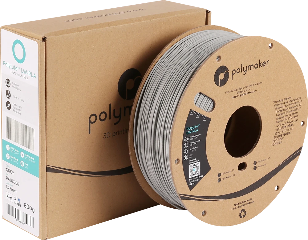 Polymaker PolyLite LW-PLA - 0.8kg - 1.75mm - Baltas