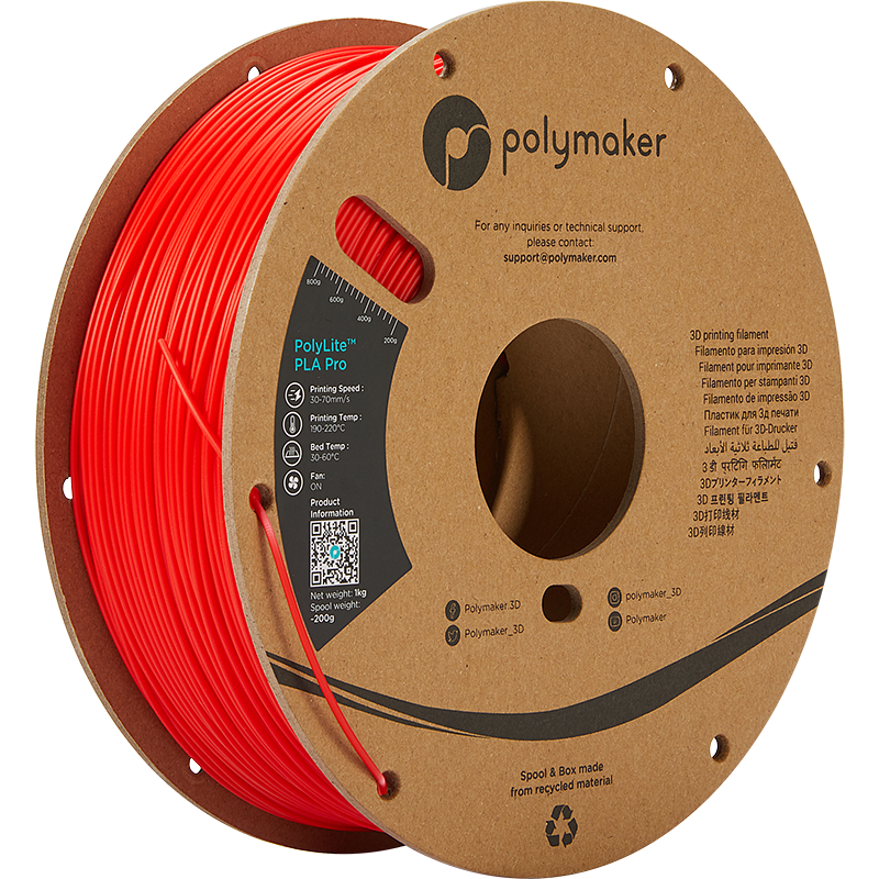 Polymaker PolyLite PLA PRO - 1kg - 1.75mm - Oranžinis