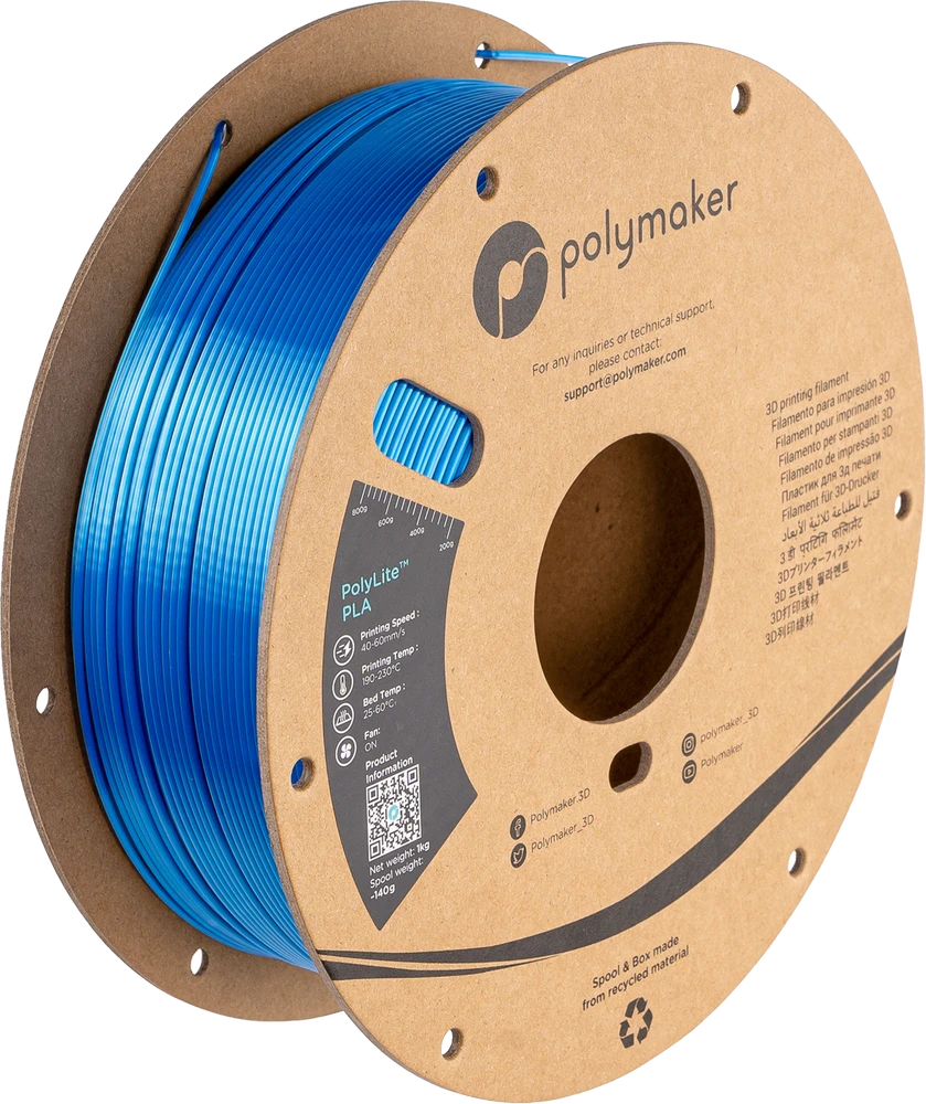 Polymaker PolyLite Silk PLA Dual Color - 1.75mm - 1kg - Beluga Sidabrinis-Mėlynas