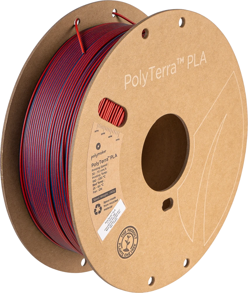 Polymaker PolyLite Silk PLA Dual Color - 1.75mm - 1kg - Sovereign Auksinis-Violetinis