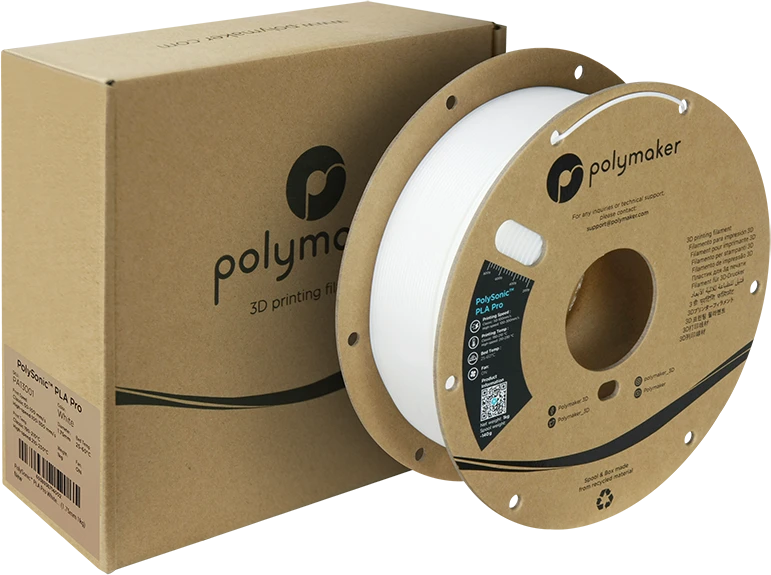 Polymaker PolySonic High Speed PLA PRO plastikas 1kg 1.75mm - Pilkas