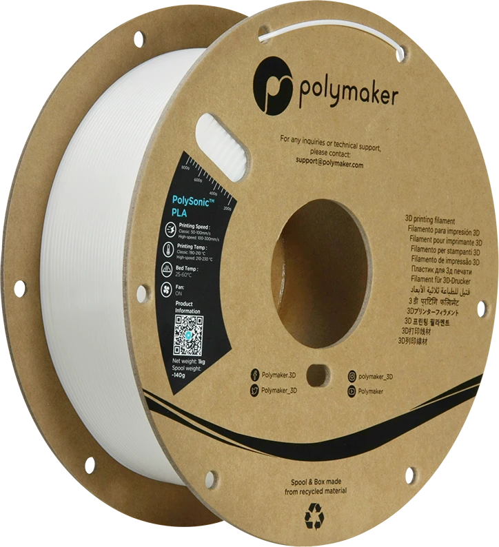 Polymaker PolySonic didelio greičio PLA 1.75mm 1kg - Raudona