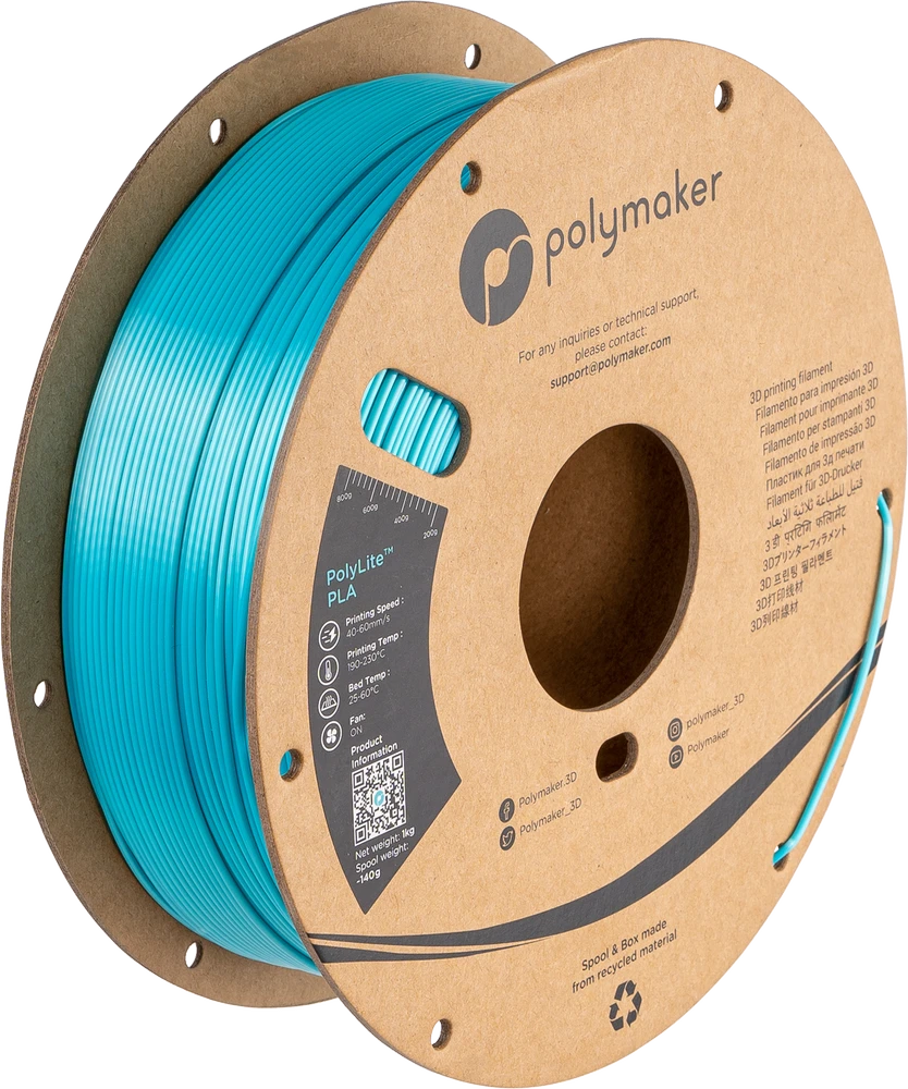 Polymaker PolyLite PLA - 1.75mm - 1kg - Silk Šviesiai Mėlynas