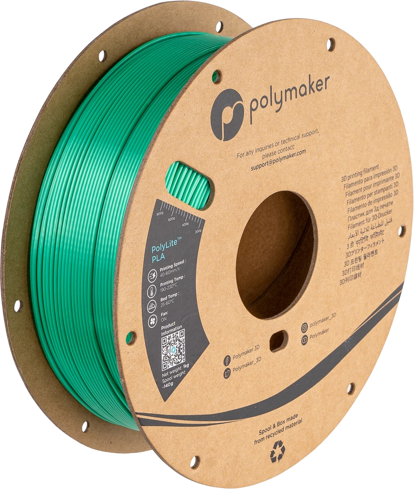 Polymaker PolyLite PLA - 1.75mm - 1kg - Silk Žalias