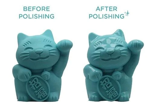 PVB plastiko poliravimo palyginimas su katinų figūrėlėmis
