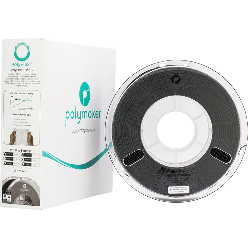 Polymaker PolyFlex TPU-95A juodas siūlas ritėje
